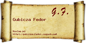 Gubicza Fedor névjegykártya